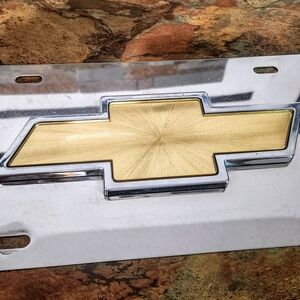 Gold and Silver License Plate Frame